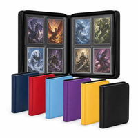 Porte-cartes de collection en cuir PU personnalisé, motif imprimé et gaufré, 4 pochettes, pour 160+ cartes, idéal pour cartes photo, football, TCG, PKME