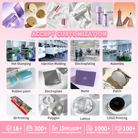 Flacon de brillant à lèvres triangulaire transparent rechargeable avec bouchon rose dégradé en ABS et pinceau à poils, emballage cosmétique, logo personnalisé, OEM