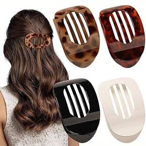 Pinzas de Pelo Planas y Redondas para Mujeres y Niñas, Pinzas Francesas de Sujeción Fuerte - Product Image 1