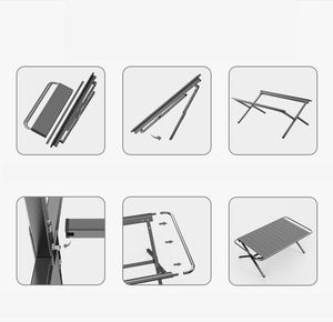 Outdoor <b>Garden</b> Travel Camping Picnic <b>Table</b> Silver Lightweight Folding <b>Table</b> With Carry Bag - Product Image 5