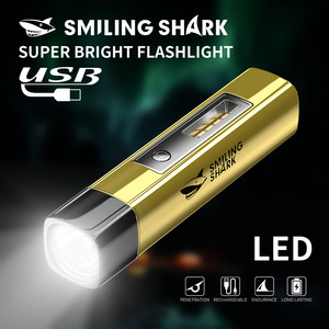 Smiling Shark <b>Rechargeable</b> <b>Flashlight</b> Led Aluminum Alloy Outdoor Lighting Bright Waterproof - Product Image 2