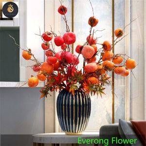 EV 691, venta al por mayor, espuma de frutas artificiales, <span class=keywords><strong>caqui</strong></span>, fruta, <span class=keywords><strong>caqui</strong></span>, fruta, bonsái para decoración del hogar - Product Image 2