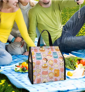 Sac isotherme personnalisé à imprimé hawaïen Kawaii, sac de plage réutilisable, sac à déjeuner mignon avec motif Spam Musubi pour un transport facile - Product Image 5