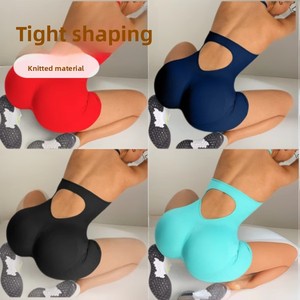 Tuta sportiva estiva aderente da <span class=keywords><strong>donna</strong></span> costume da Yoga monoblocco per il controllo della pancia <span class=keywords><strong>pantaloncini</strong></span> tre quarti per il Fitness all'aperto - Product Image 4
