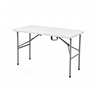 Table pliante en plastique portable de 4 pieds pour l'extérieur/le camping/le jardin, vente en gros