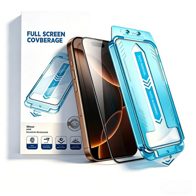 Automatic Dust Free Anti spy Screen Protectors Tempered Glass Privacy Magic Box Screen Protector for Iphone 15 14 13 12 Pro Max