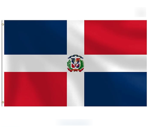 Bandera Dominicana Personalizada al por Mayor, Impresión a una Cara, Resistente a la Decoloración, con 2 Ojales en la Manga Izquierda - Product Image 1