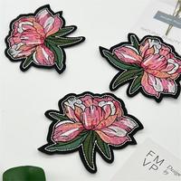 Patch en tissu fleur pivoine, broderie informatisée, mode, Patch décoratif, robe, chaussures, vêtements, décoration de personnalité