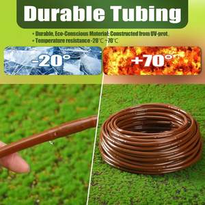 Tuyau d'irrigation goutte à goutte 1/4 pouce noir 100 pieds, ruban perforé pour système d'arrosage hydroponique de jardin - Product Image 2