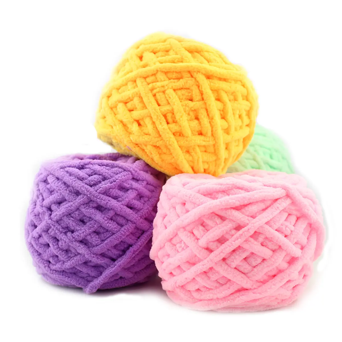 Wholesale 100g Hand Knit Crochet Baby Polyester Chunky Knit Chenille Yarn