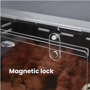 Terrario per Rettili in Acrilico Durevole, Trasparente e Portatile, per Allevamento di Ragni e Gechi, con Ventilazione e Porta Magnetica - Product Image 3