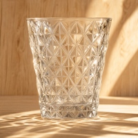 Vase à bougie en verre conique à motif diamant, base lourde, pour la fabrication de bougies en cire de soja à la machine, décoration de table à la maison