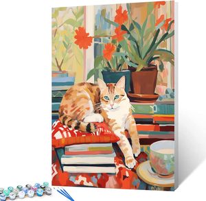 Peinture numérique encadrée SONGWOO : Kit de peinture à l'huile numérique pour adultes, peinture par numéros de chaton à faire soi-même - Product Image 2