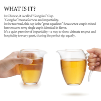 Petit service à thé en verre écologique 280 ml / 9,57 oz, tasse de partage recyclable personnalisable en borosilicate pour thé chaud/froid Gongfu