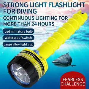 Lampe de poche de plongée torche professionnelle sous-marine plongée profonde étanche forte lumière LED extérieur long shot Vente directe d'usine