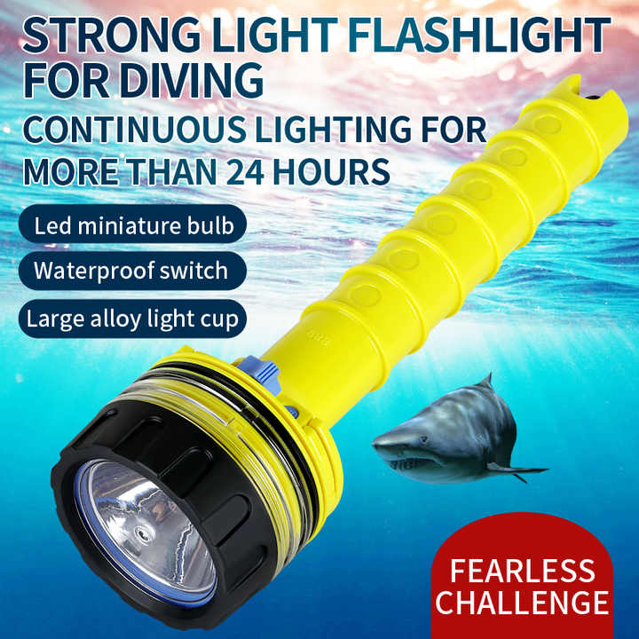 Diving flashlight torch professional underwater deep diving waterproof ...