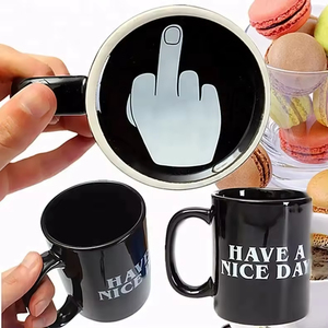 <strong>Middle</strong> <strong>Finger</strong> Creative Ceramic Water Cup with Printed Design Bottom Large-Capacity Office Water Cup and <strong>Mug</strong> - Product Image 6