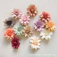 Bunga Dahlia Buatan 10cm dari Kain Sutra, Pewarnaan dan Penataan Buatan Tangan, Aksesoris Pakaian DIY, Dekorasi Perayaan Pernikahan