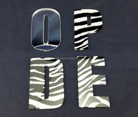 Lettres en acrylique 3D personnalisées, lettres découpées en acrylique à motif zèbre, décoration murale DIY, lettres publicitaires pour boutique, décoration de la maison