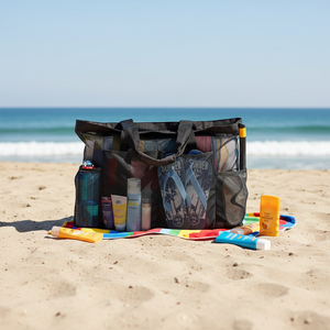 Miles Mesh Tote Bag enorme spazio di stoccaggio asciugamani attrezzature tasche per piscina attrezzatura da nuoto per famiglia spiaggia grande <span class=keywords><strong>borsa</strong></span> da spiaggia - Product Image 1