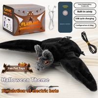 Ensemble de jouets interactifs pour chat : chauve-souris et oiseau bioniques de simulation, en plastique écologique et peluche, pour jeu intérieur, entraînement et enrichissement