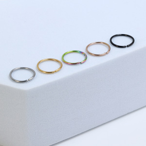 Seamless Open Hoop <b>Rings</b> | 316L Stainless Steel Hypoallergenic <b>Nose</b> Septum Cartilage Piercing Jewelry - Product Image 2
