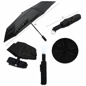 <b>Automatic</b> 39" Black <b>Umbrella</b> Flash Light 60PCS/CS Semi-<b>Automatic</b> Travel <b>Umbrella</b> High Wind Resistance 8K Rain Protection - Product Image 4