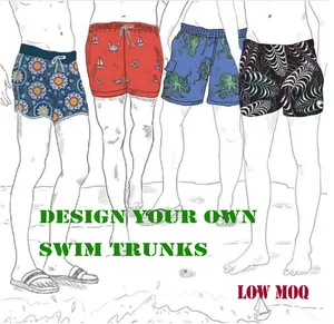 2024 New Design Printed Swimsuit Men Recycled Board Shorts Men Swimwear Custom Beach Bathing Suits Swimming Trunks