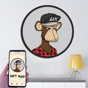Marco de Exhibición NFT Inteligente de Madera con Pantalla Redonda de 23.6 Pulgadas, Android 11.0, WiFi, Video, Foto, para Cripto-Arte, Personalizado OEM - Product Image 1
