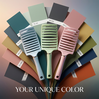 Brosse démêlante professionnelle personnalisée avec logo, antistatique, séchage rapide, à dents courbées et creuses, pour massage du cuir chevelu humide ou sec