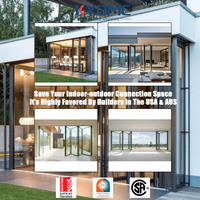 Portes pliantes en aluminium pour extérieur, conformes aux normes NFRC américaines, double vitrage trempé, isolées, étanches, pour patio, maison, entrepreneur