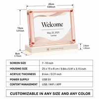 Panneau de bienvenue en acrylique cristal avec éclairage LED or rose, support d'affichage pour réception d'hôtel et mariage, insert interchangeable