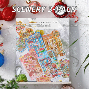 Paisaje DIY escena decoración Material pegatinas 3 unids/pack linda casa pequeña serie deliciosa <span class=keywords><strong>calle</strong></span> esquina lindo decorativo - Product Image 2