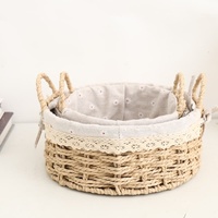 Panier de rangement en corde de papier circulaire moderne en gros, écologique et durable, pour l'organisation de la maison (cosmétiques, jouets et collations)