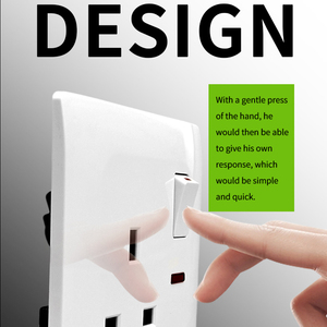 Anh tiêu chuẩn <span class=keywords><strong>2</strong></span> gang 13A nút đèn điện ánh sáng ổ cắm với Neon hộ gia đình bán buôn trang trí nội thất tường thiết bị chuyển mạch sản xuất - Product Image 5