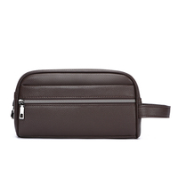 Tas Genggam Kulit PU Pria Pola Buaya Dompet Gelang 6 Slot Kartu Saku Ponsel Ritsleting Ganda Kapasitas Besar Anti Maling