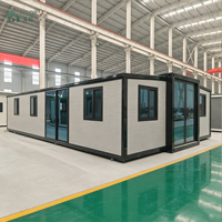 Casa Contenedor Plegable de 40 pies, Casas Modulares Prefabricadas de Lujo con Techo Inclinado, Casa Contenedor Expandible, Oficina Móvil para Jardín