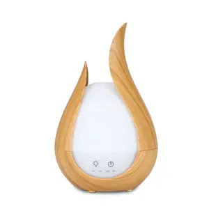 홈 오피스 작은 차가운 안개 가습기 공기 청정기 7 색 조명 led 나무 에센셜 오일 아로마 디퓨저