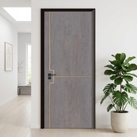 Porte intérieure en bois à panneau plat, style minimaliste moderne, avec surface finie et isolation phonique pour appartement et maison