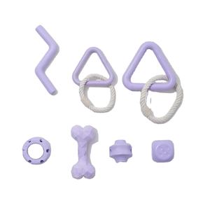 Fabrikant Groothandel Op Maat Logo Kauw Hond Tpr Katoenen Touw Spanning Dobbelsteen Bal Geometrie Bijtwerende Hond Speelgoed Bijtsleepboten - Product Image 1