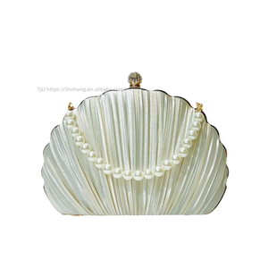 Cross-border New Silk Retro European American Women's Evening <b>Clutch</b> Bag With Pearl Decoration Tanjing - Product Image 5