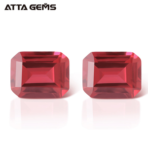 Laboratorio creado 8*6mm Octágono <span class=keywords><strong>Esmeralda</strong></span> #5 Ruby imitación rubí sintético corindón piedra precios por <span class=keywords><strong>quilate</strong></span> - Product Image 2