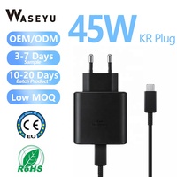 Chargeur USB C d'origine Samsung 45W, charge rapide PD, spécifications coréennes, pour Galaxy Plus, câble USB C, accessoire pour téléphone