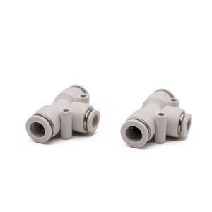 Raccord rapide pneumatique PEG10-8 en T droit en laiton, réducteur en T, raccord rapide pour tuyau d'air de 8 mm avec matériau plastique - Product Image 1