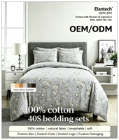 Parure de lit 100% coton avec housse de couette imprimée et drap en coton imprimé