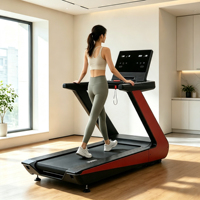 Cinta de Correr Comercial para Gimnasio con Pantalla LED, Motor Eléctrico de 3.0HP, Velocidad de 1.0-20km/h, Estructura de Acero, Máquina para Correr en Casa, Calorías, Hyper