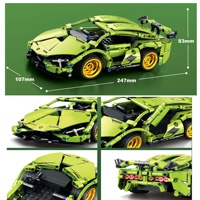 KK modèle bloc 1:16 technique télécommande voiture de sport de course, blocs de construction bricolage voiture Rc, ensemble de briques d'assemblage pour enfants enfants