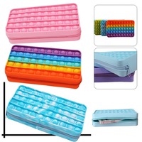 2026 2027 Trousse à crayons en silicone anti-stress à bulles Pop-It grande capacité pour crayons et stylos