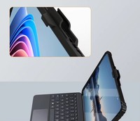 Casing Pelindung untuk Microsoft Surface Pro 12 Inci Penutup Belakang Tahan Guncangan Sabuk Pegangan Tangan yang Dapat Dilepas Tali Bahu