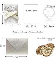 Invitation de mariage personnalisée découpée au laser avec enveloppes pailletées, carte personnalisée pour invitations de mariage de luxe